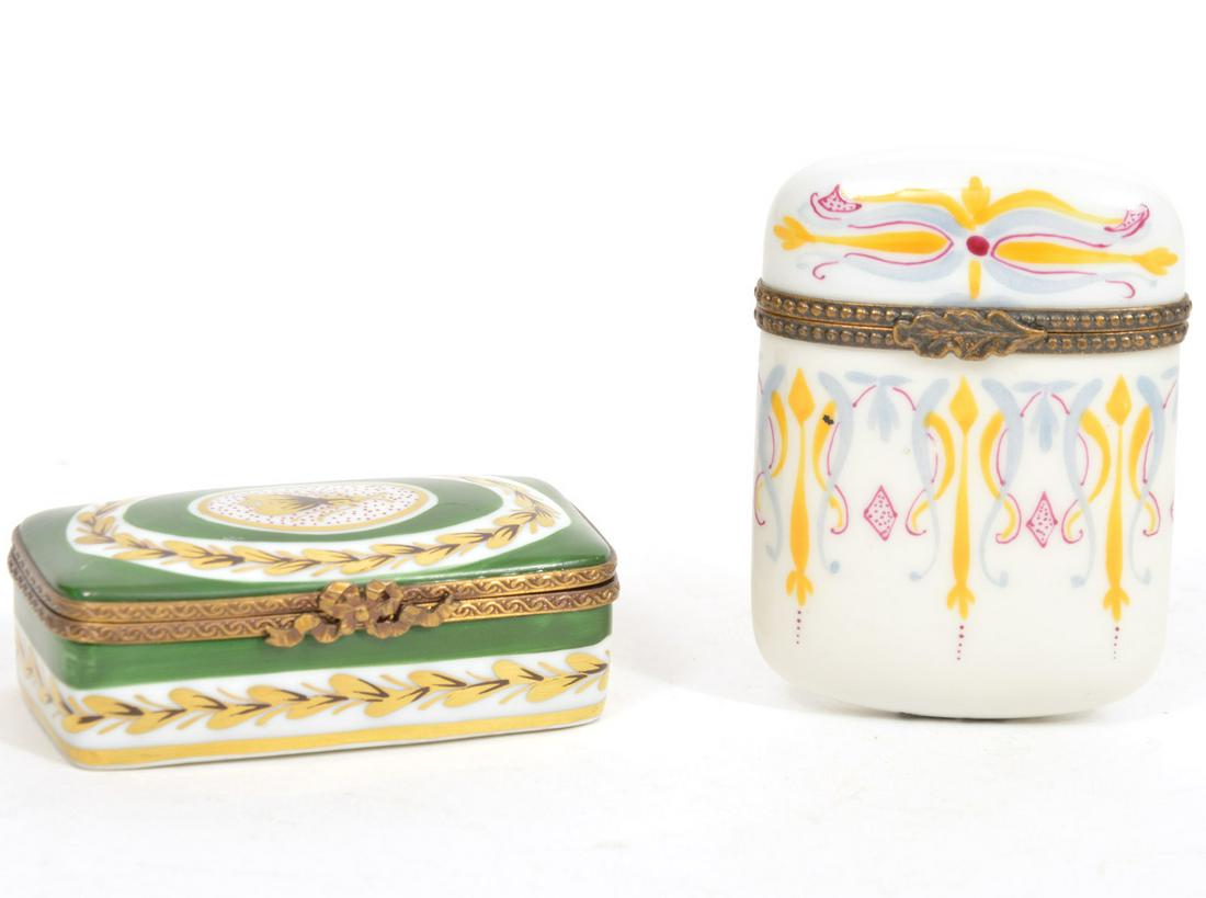 2 Limoges Country Floors Peint Mein Trinket Boxes (1 of 8)