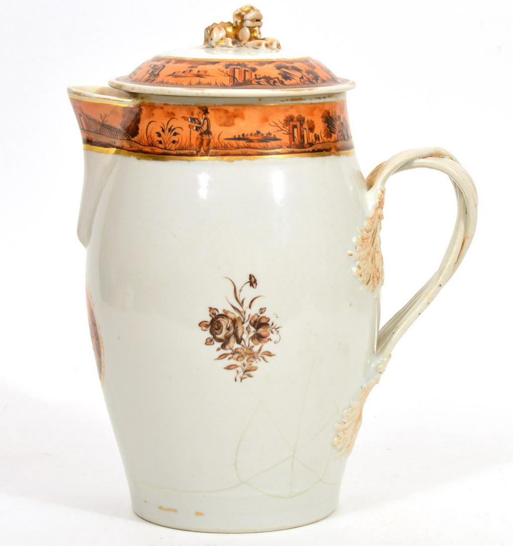 Chinese Export Orange Fitzhugh Porcelain Pitcher (1 of 15)