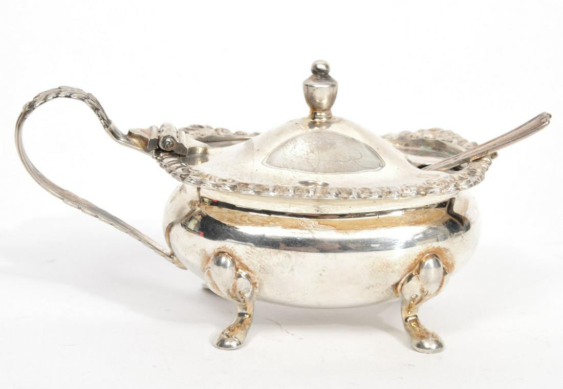 Sterling Silver Lidded Salt Dish & Cobalt Liner (1 of 9)
