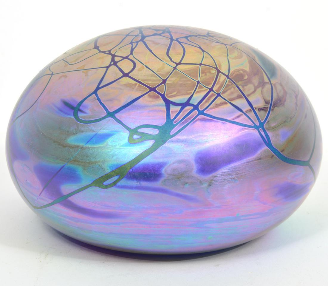 Gary Levay Signed Iridescent Art Glass Paperweight (1 of 7)
