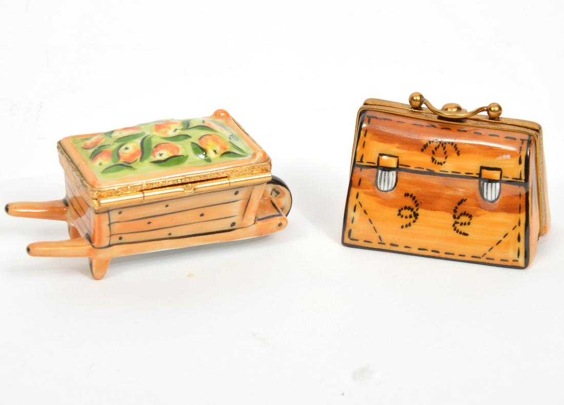 Limoges French Briefcase and Fruit Basket on Cart (1 of 5)