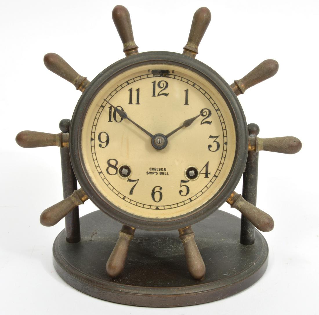 Chelsea Ship's Bell Nautical Brass Desk Clock (1 of 7)