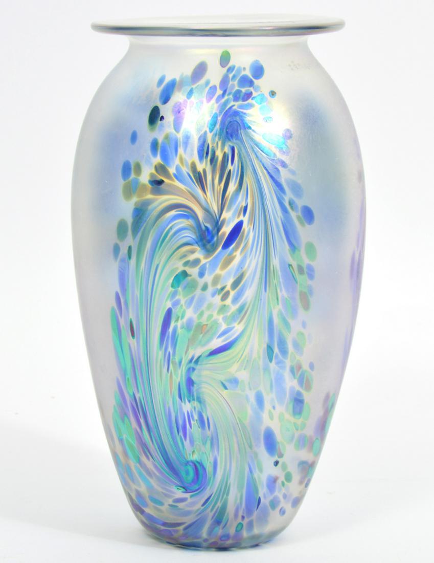 Robert Eickholt Iridescent Art Glass Vase 1993 (1 of 6)