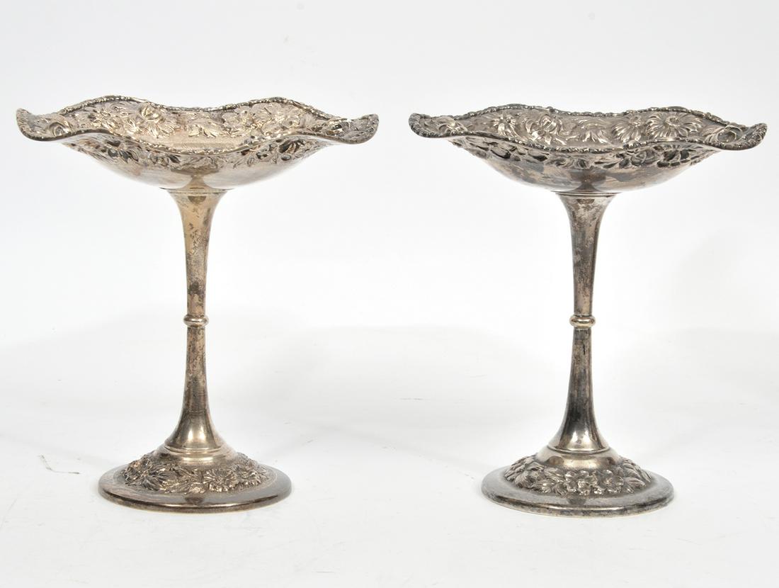 Pair Steiff Repousse Sterling Silver Compotes (1 of 7)