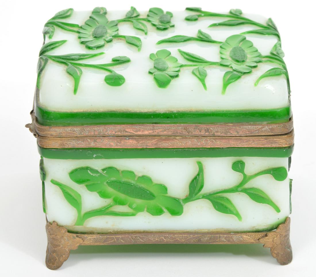 Chinese Peking Glass Hinged Bronze Mounted Box (1 of 7)