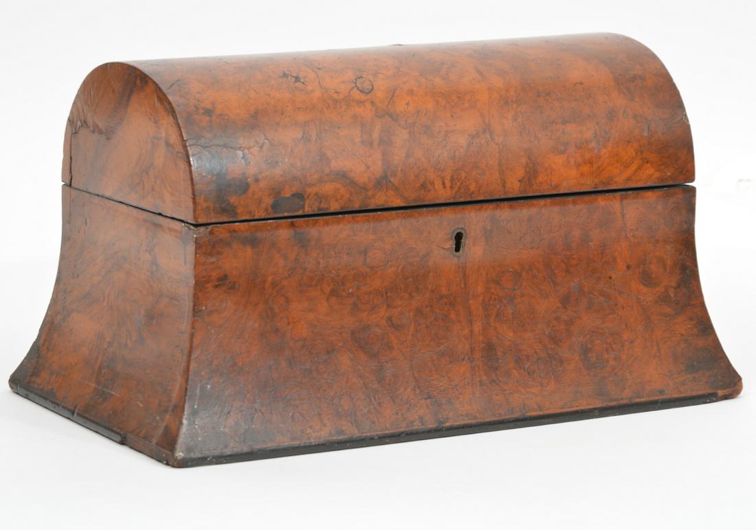 English 19th c Burlwood Tea Caddy (1 of 12)