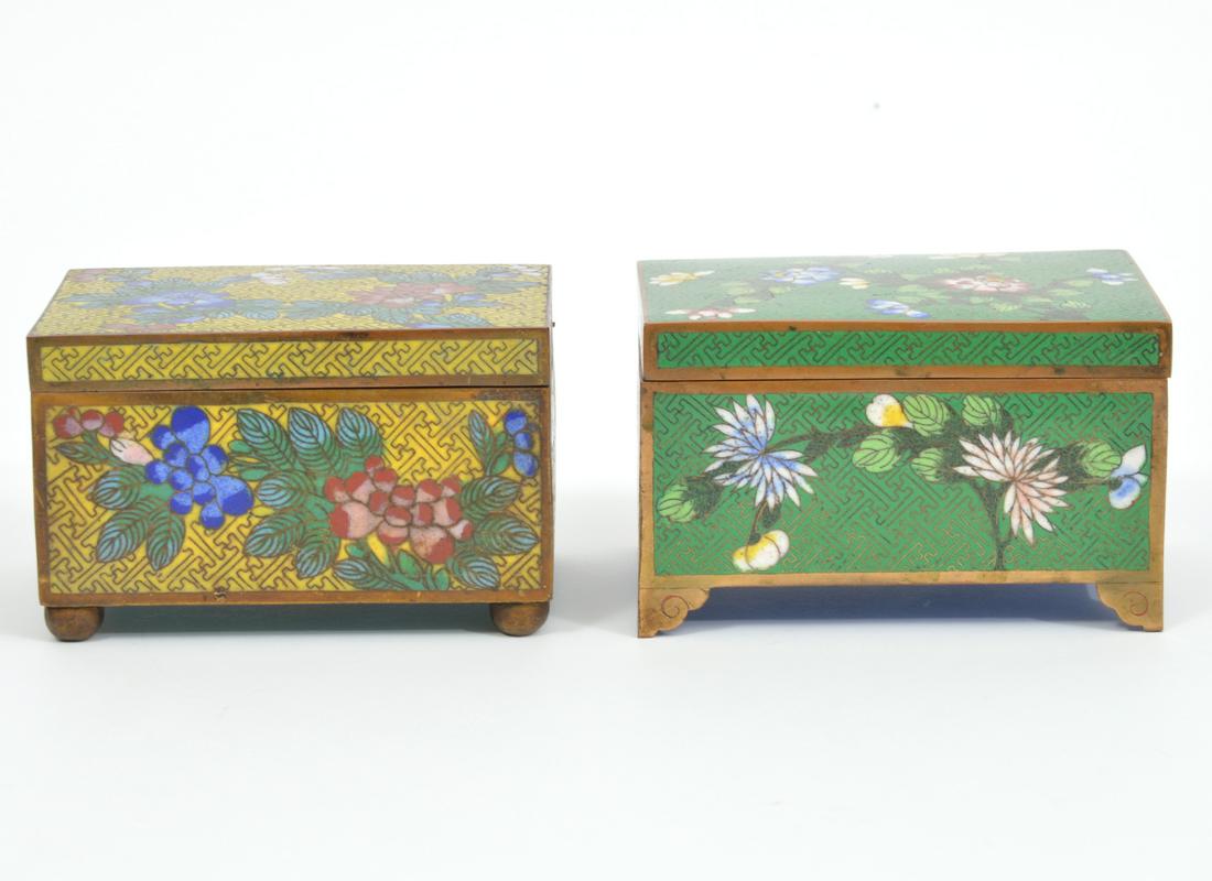 Two Chinese Cloisonne Hinged Boxes (1 of 11)