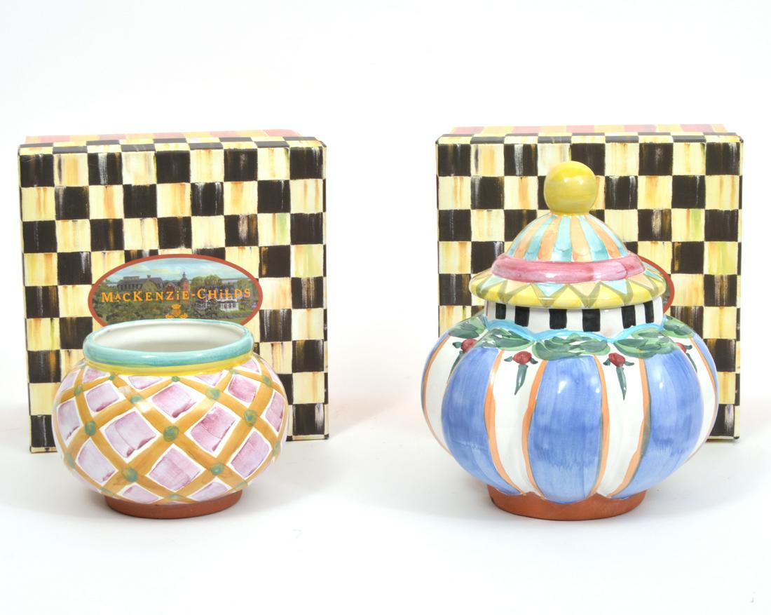 Mackenzie-Childs Hand-Painted Terracotta Jars (1 of 6)