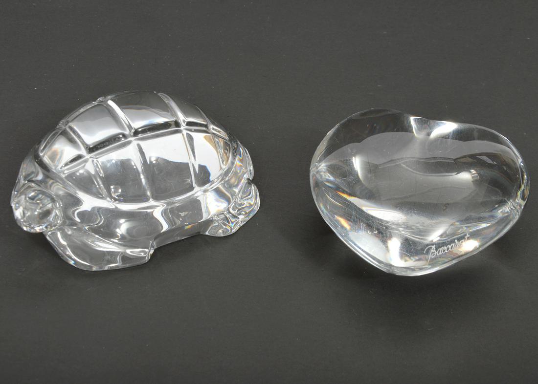 Baccarat Crystal Turtle & Heart Paperweights (1 of 5)
