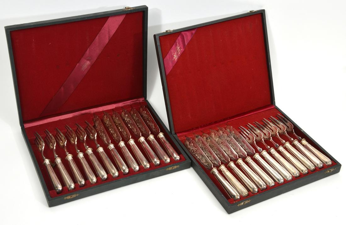 Continental Engraved Silver Plate 12Pc Fish Set (1 of 10)