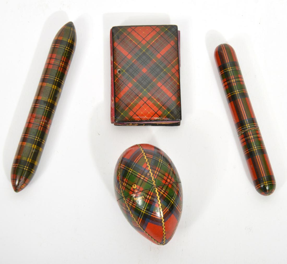 Group of Four Scottish Stuart Tartanware Articles (1 of 6)