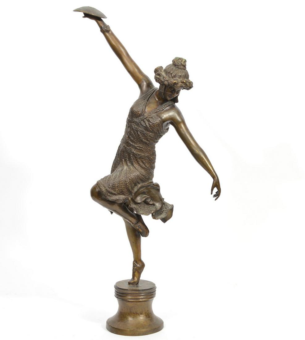Art Nouveau-Style Bronze Sculpture of a Dancer (1 of 9)