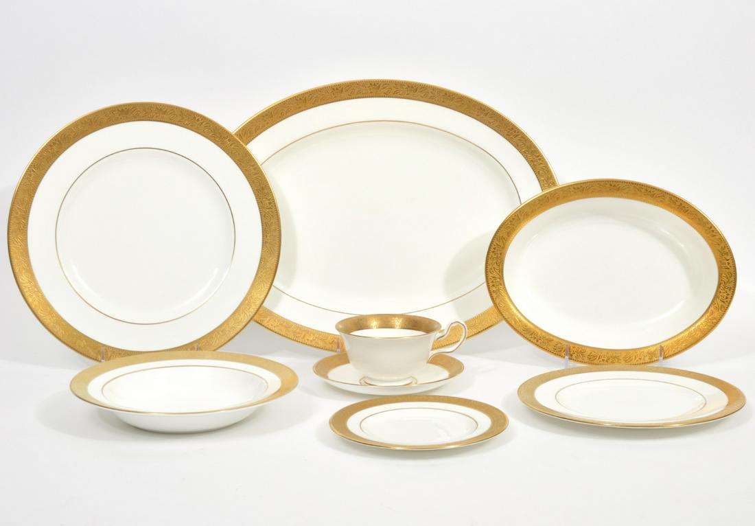 Wedgwood "Ascot" Gilt Porcelain Service 57PC (1 of 9)