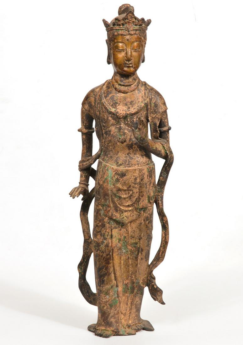 Japanese Gilt Bronze Buddhist Guanyin Statue (1 of 7)