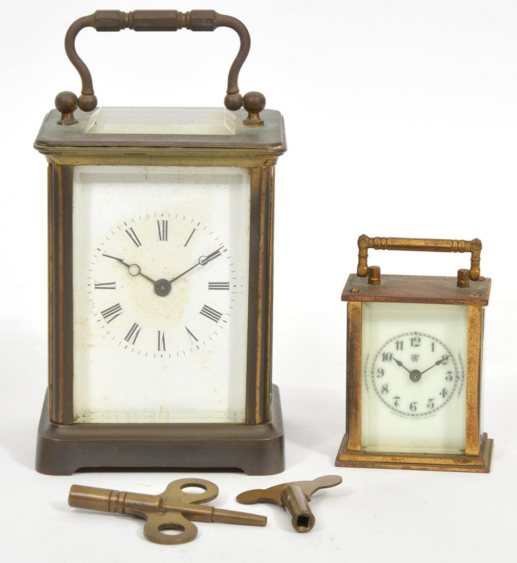 Two Brass Carriage Clocks Beveled Glass (1 of 11)