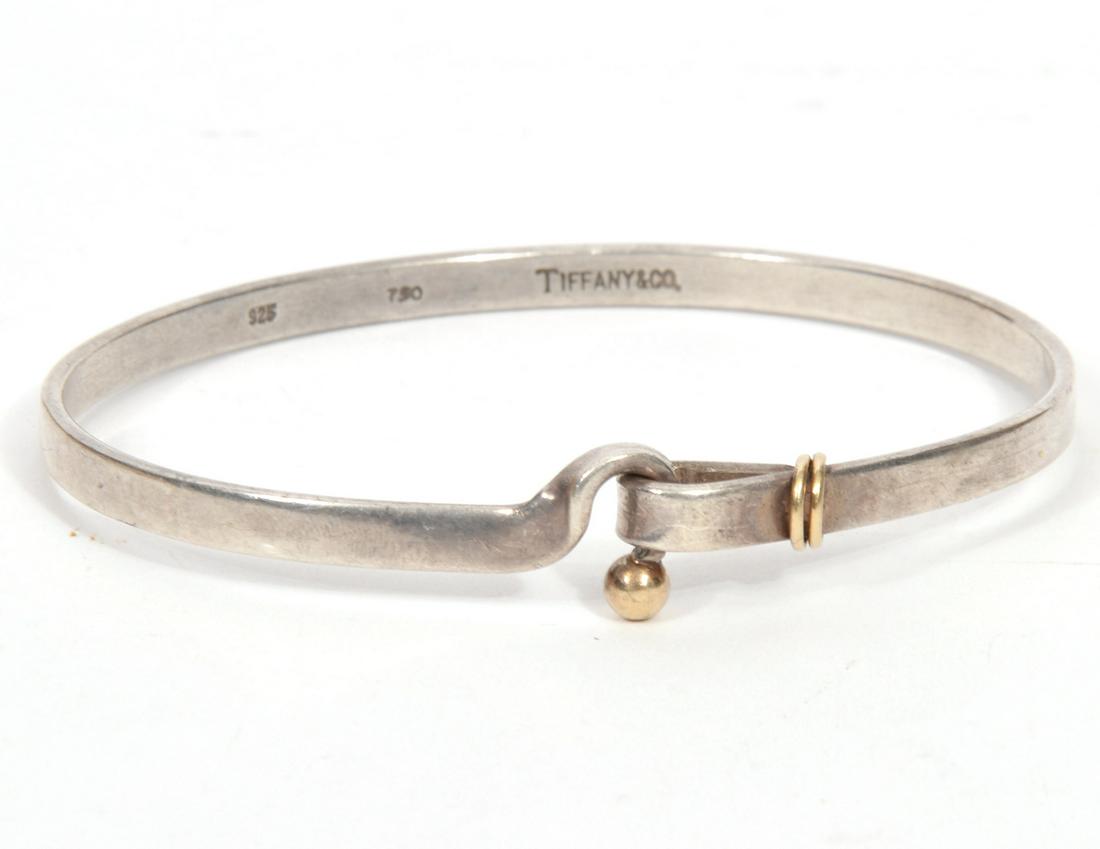 Tiffany & Co Sterling 18K Bangle Hook Bracelet (1 of 5)