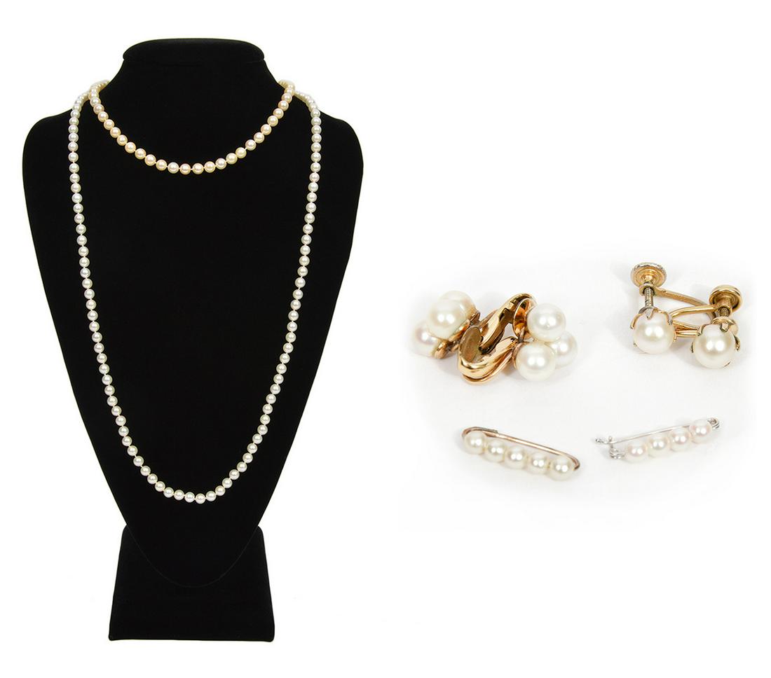 Akoya Pearl Jewelry Necklaces Earrings Pins (1 of 11)