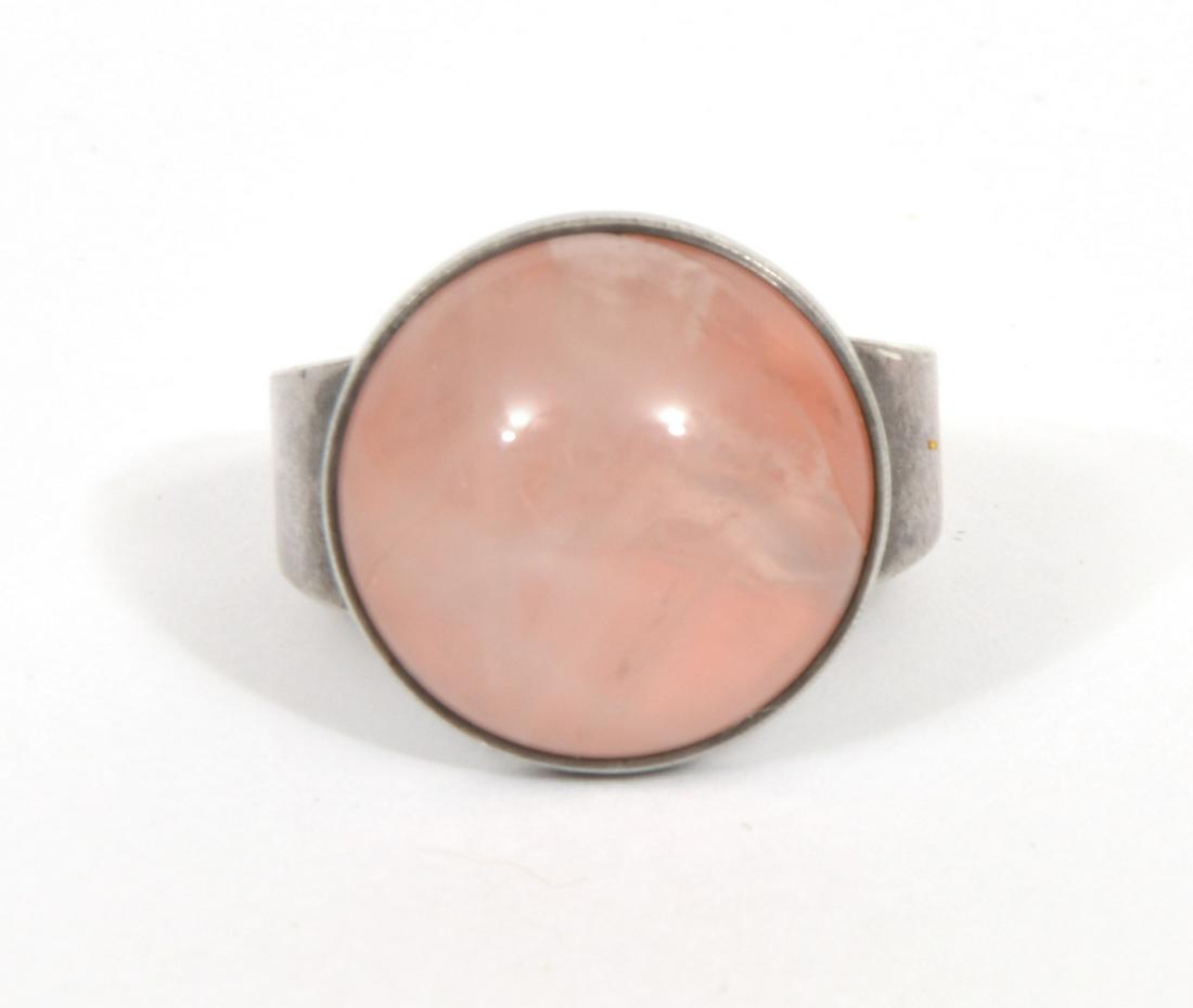 Niels Erik From Danish Sterling Rose Quartz Ring (1 of 5)