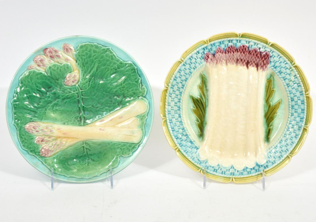 2 Majolica Glazed Jewel Toned Pottery Plates (1 of 8)