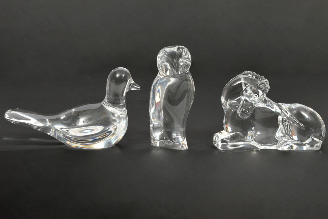 Three Baccarat Crystal Animal Paperweights (1 of 5)