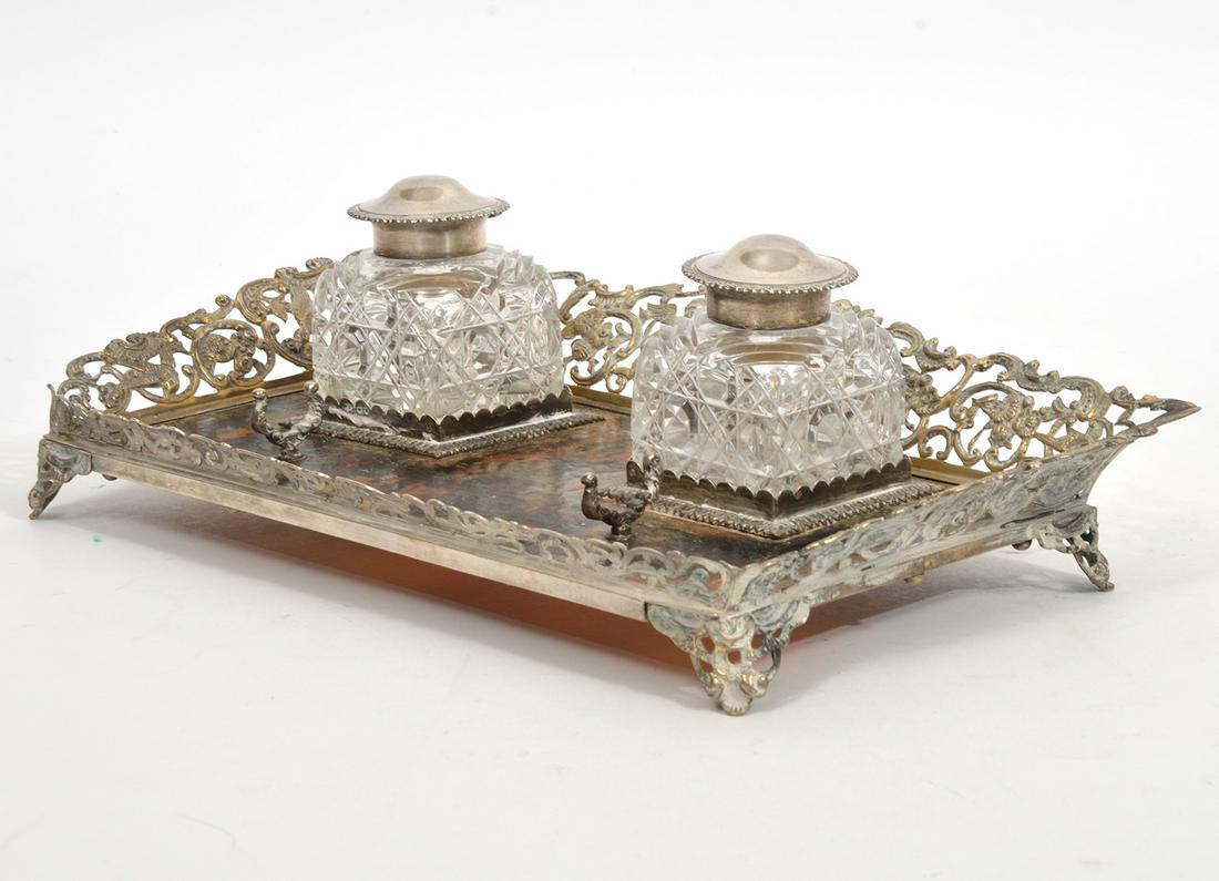 William Comyns for Tiffany & Co Double Inkwell Set (1 of 11)