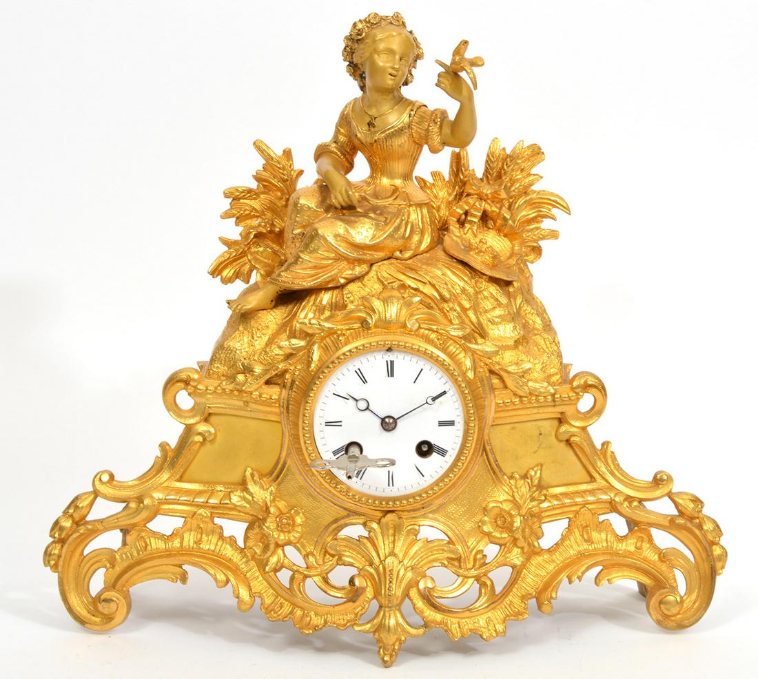 19th C. French Ormolu Harvest Mantle Clock (1 of 8)