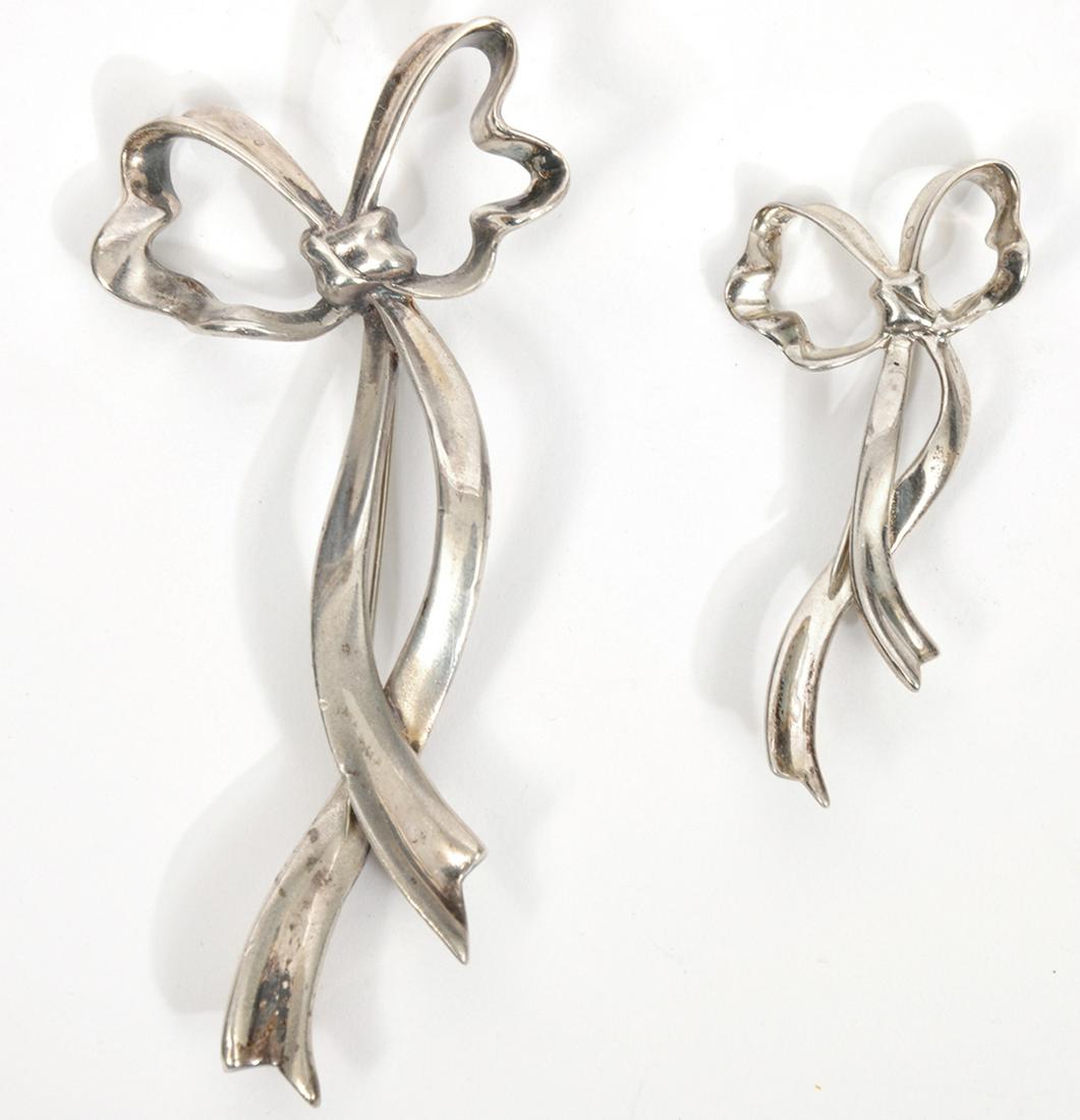 Two Tiffany & Co Sterling Silver Bow Pins (1 of 5)