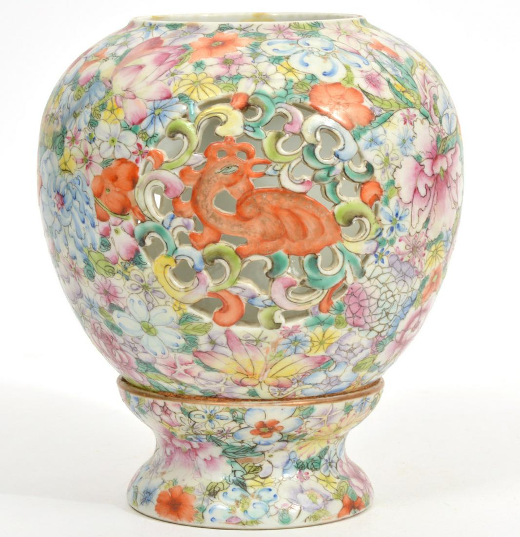 Chinese Thousand Flower Porcelain Lantern Signed (1 of 9)