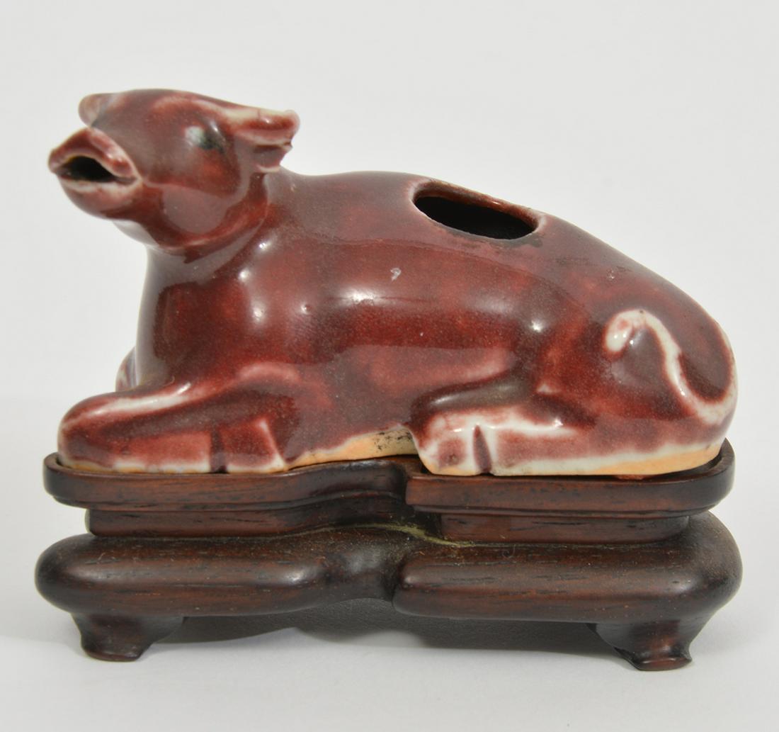 Chinese Glazed Oxblood Cow Brush Washer (1 of 8)