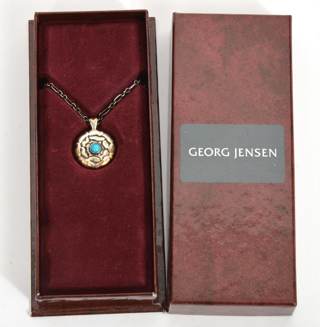 Georg Jensen Sterling Turquoise Pendant Necklace (1 of 6)