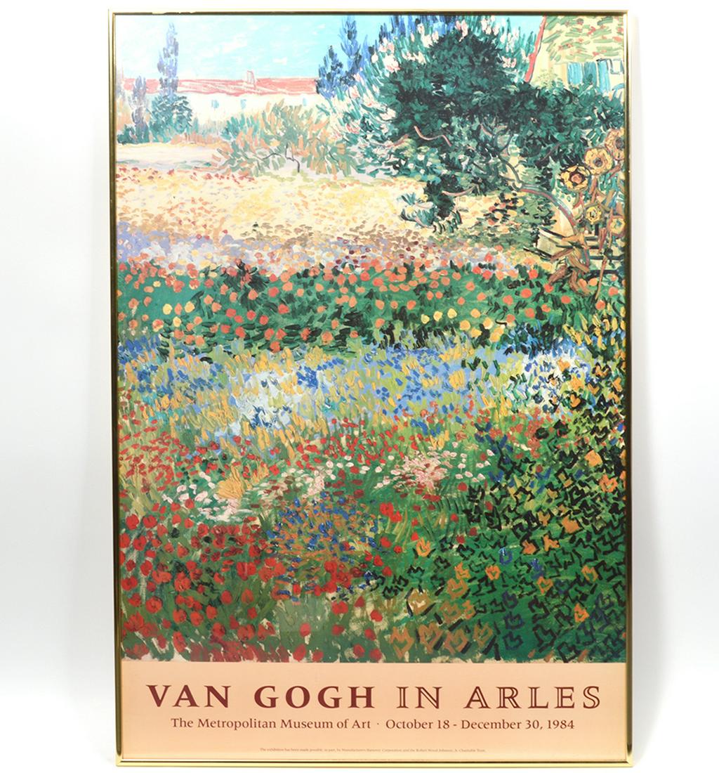 Van Gogh in Arles Met Exhibition '84 Framed Poster: Van Gogh in Arles Metropolitan Museum of Art October 18 - December 30, 1984 exhibition framed poster. Measures 36.25"H x 24.25"W. Condition report: Good condition, no issues, please examine all photos