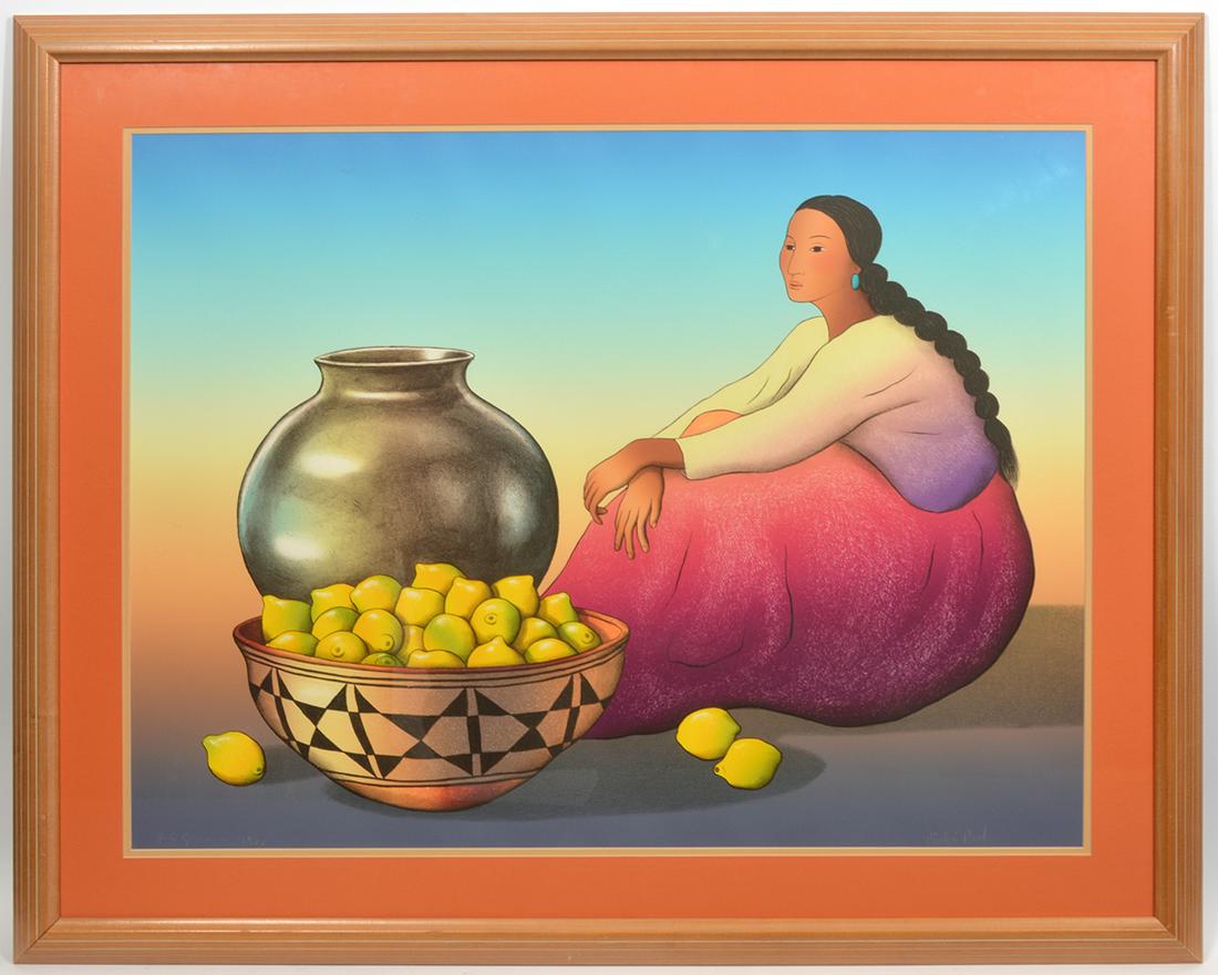 R.C. Gorman Lithograph 'Woman With Lemons' (1 of 8)