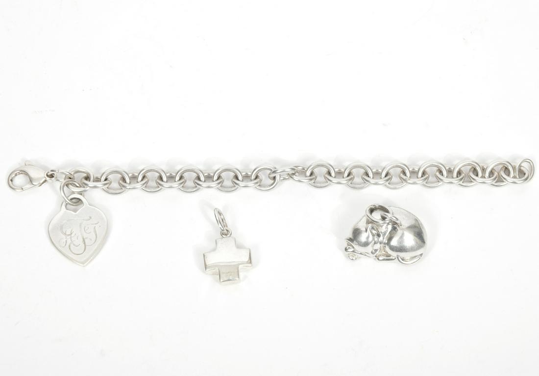 Tiffany & Co. Sterling Bracelet & Two Charms (1 of 6)