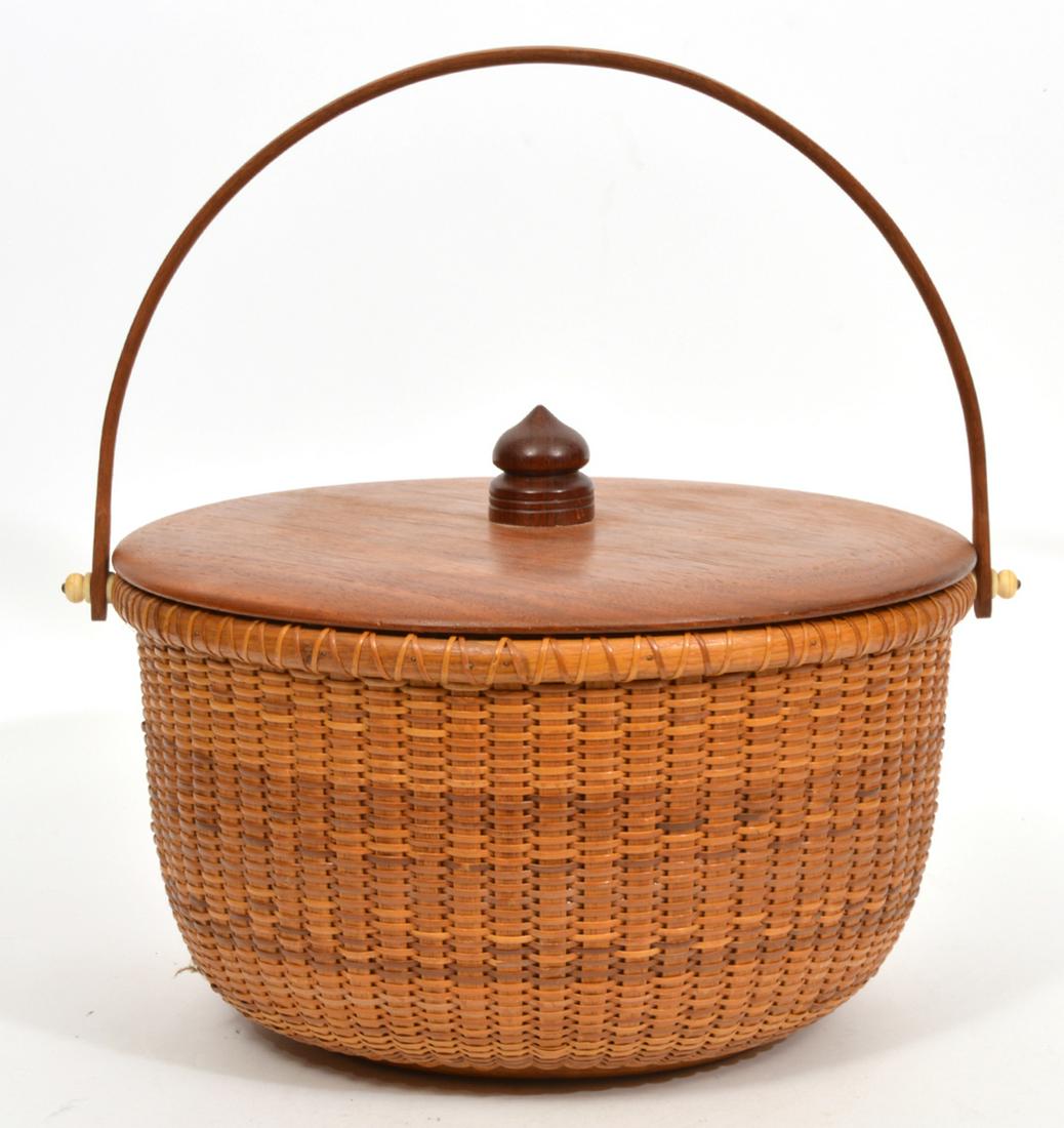 Nantucket Bill Sevrens Rattan Lidded Basket (1 of 12)