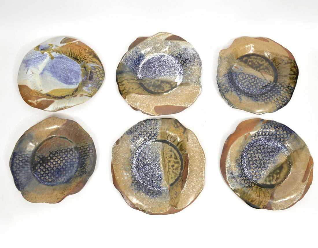 6 Nancy Dudchenko Art Pottery Stoneware Plates (1 of 12)