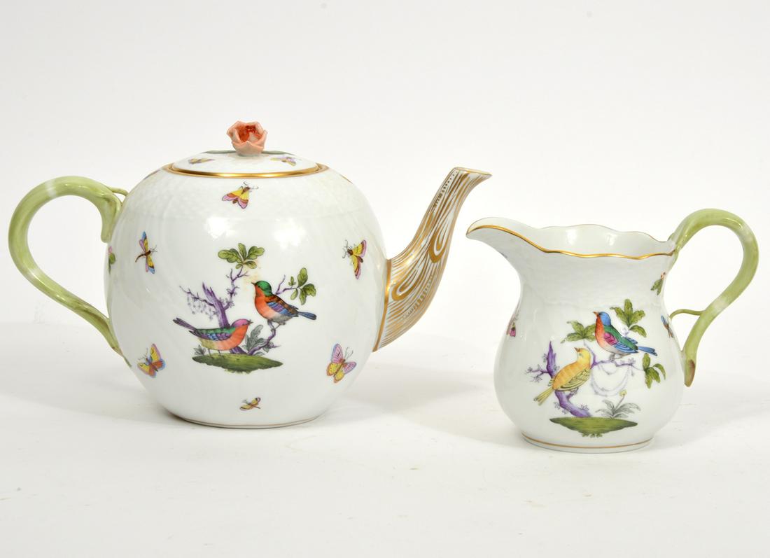 Herend Rothschild Bird Teapot & Creamer (1 of 11)
