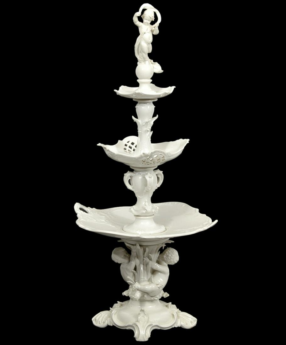 German Porcelain Cherub Three Tier Dessert Stand (1 of 12)