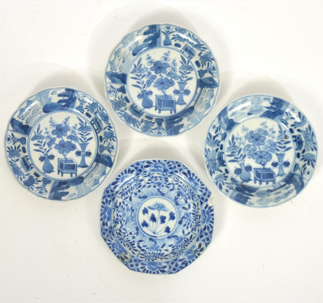 Four Chinese Blue & White Porcelain Dishes (1 of 12)