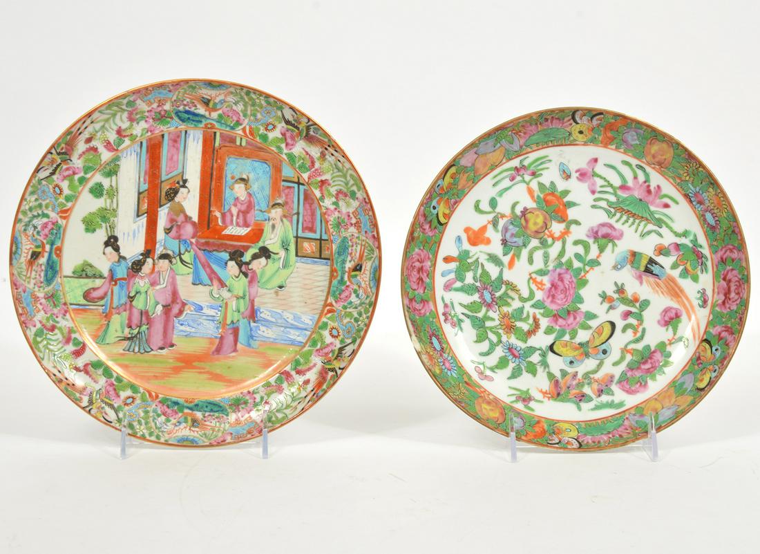 Two Chinese Rose Canton & Mandarin Plates (1 of 6)