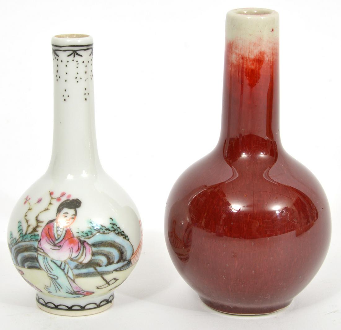 Chinese Oxblood & Famille Rose Miniature Vases (1 of 6)