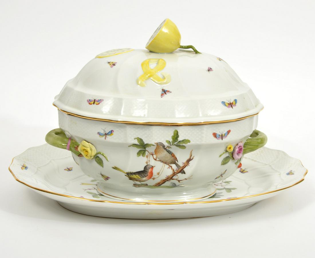 Herend Rothschild Bird Covered Tureen & Underplate (1 of 13)