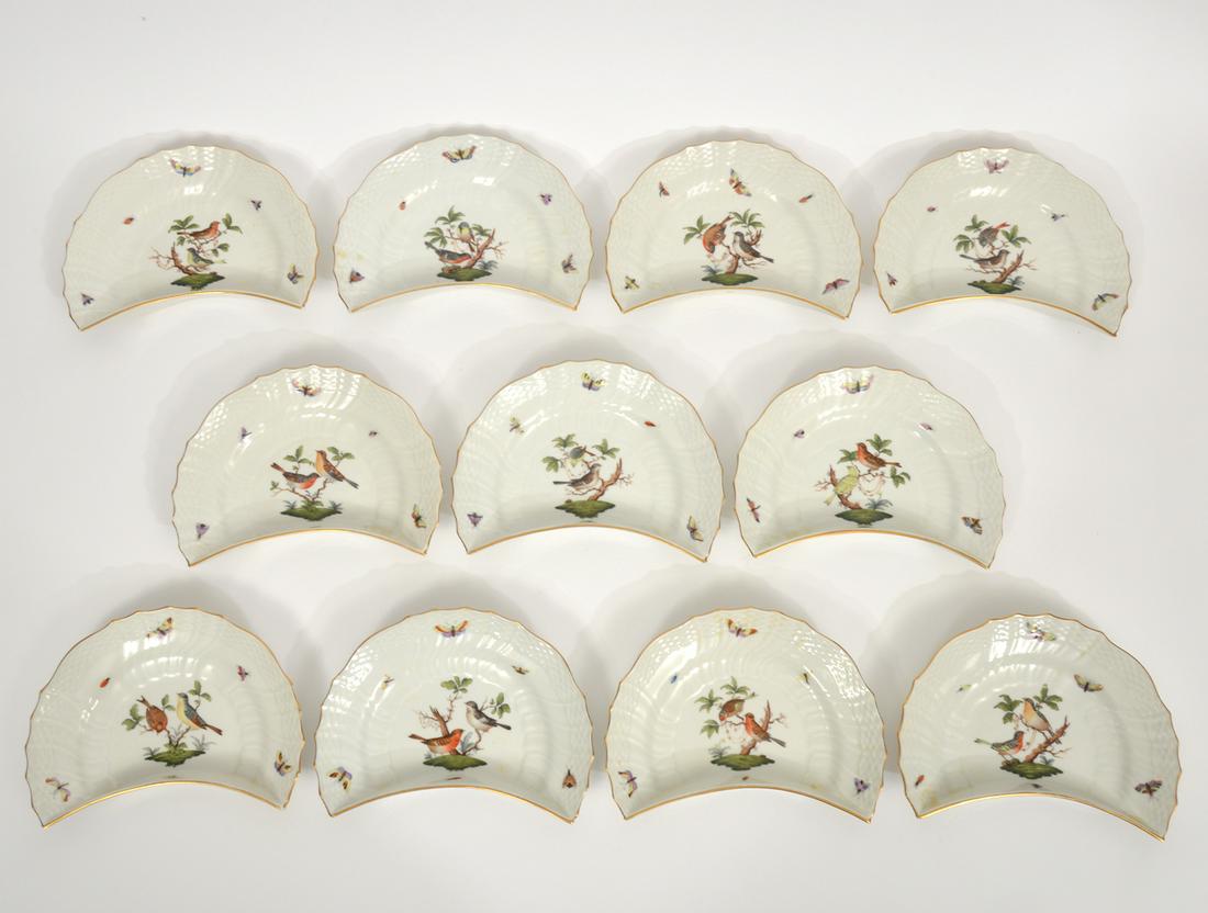 11 Herend Rothschild Bird Crescent Salad Plates (1 of 10)