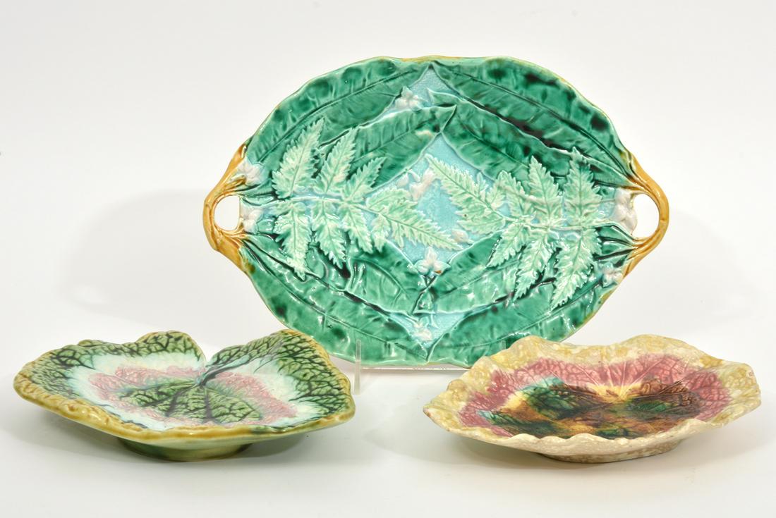 3 Pcs. Majolica Glazed Pottery (1 of 8)