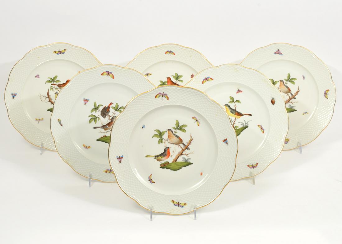 Herend 'Rothschild Bird' 6 Pcs. Dinner Plates (1 of 7)