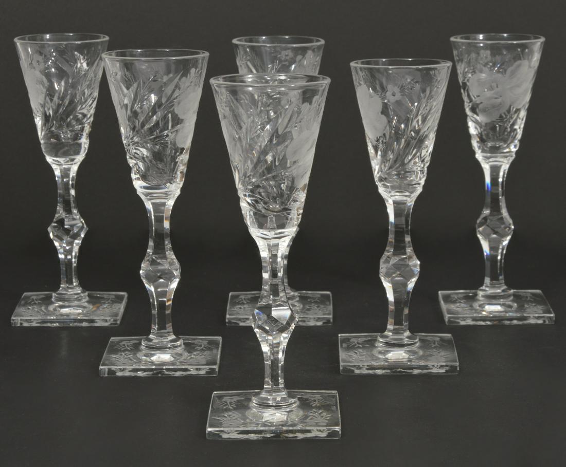Set of 6 Hawkes 'Satin Iris"'Liquor Glasses (1 of 6)