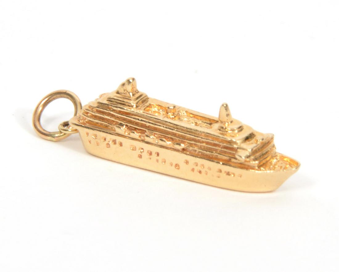 14kt Crystal Symphony Cruise Ship Gold Charm (1 of 5)