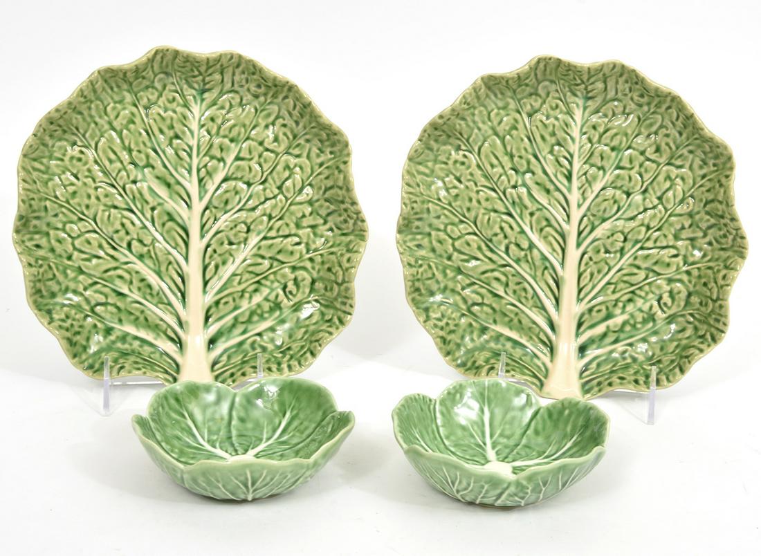 4 Pcs. Bordallo Pinheiro Majolica Cabbageware (1 of 6)