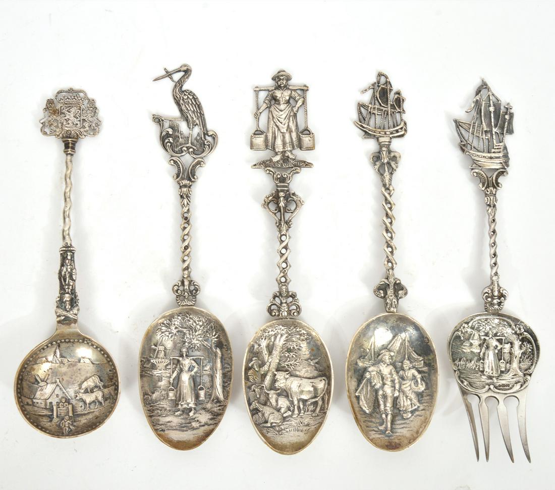 5 Pcs. Dutch Repousse Silver Servingware (1 of 14)