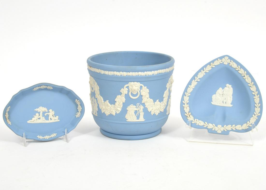 3 Pcs. Blue Wedgwood Jasperware (1 of 6)