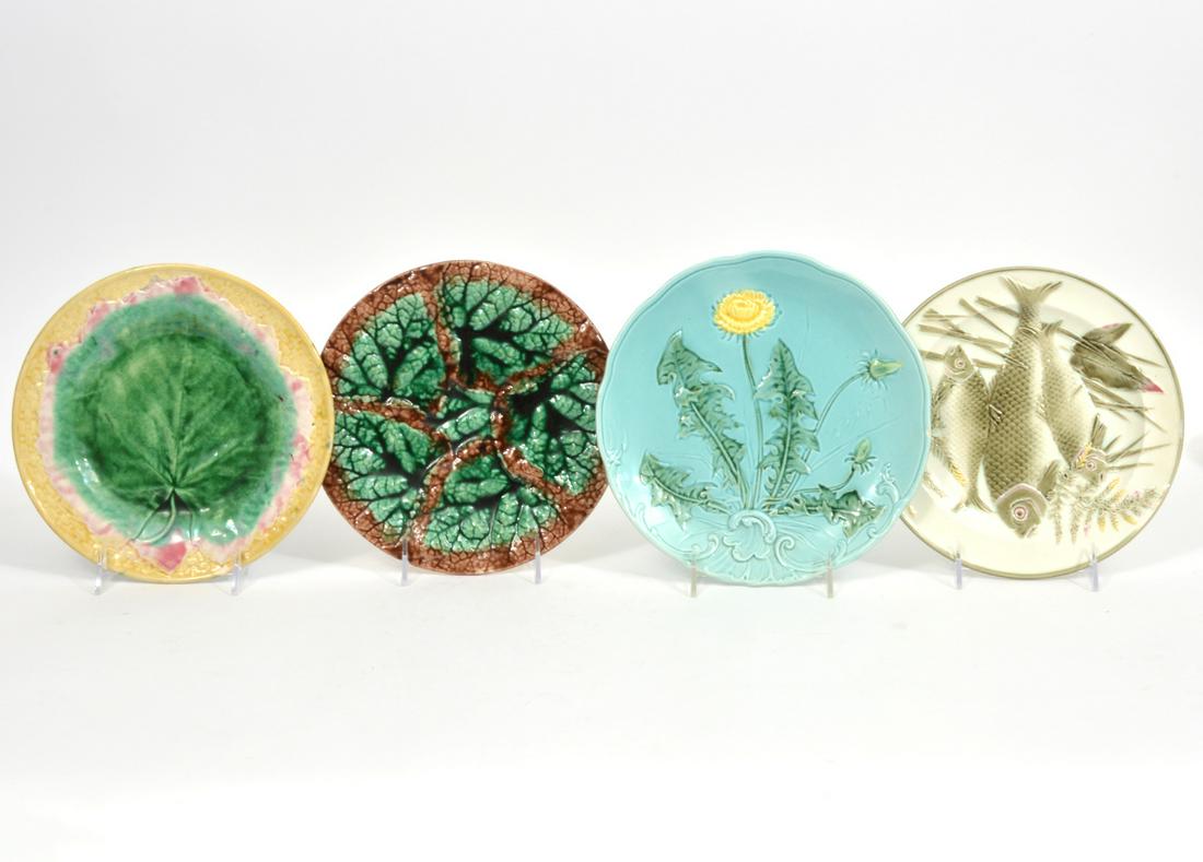 Group of 4 Majolica Pottery Plates (1 of 13)